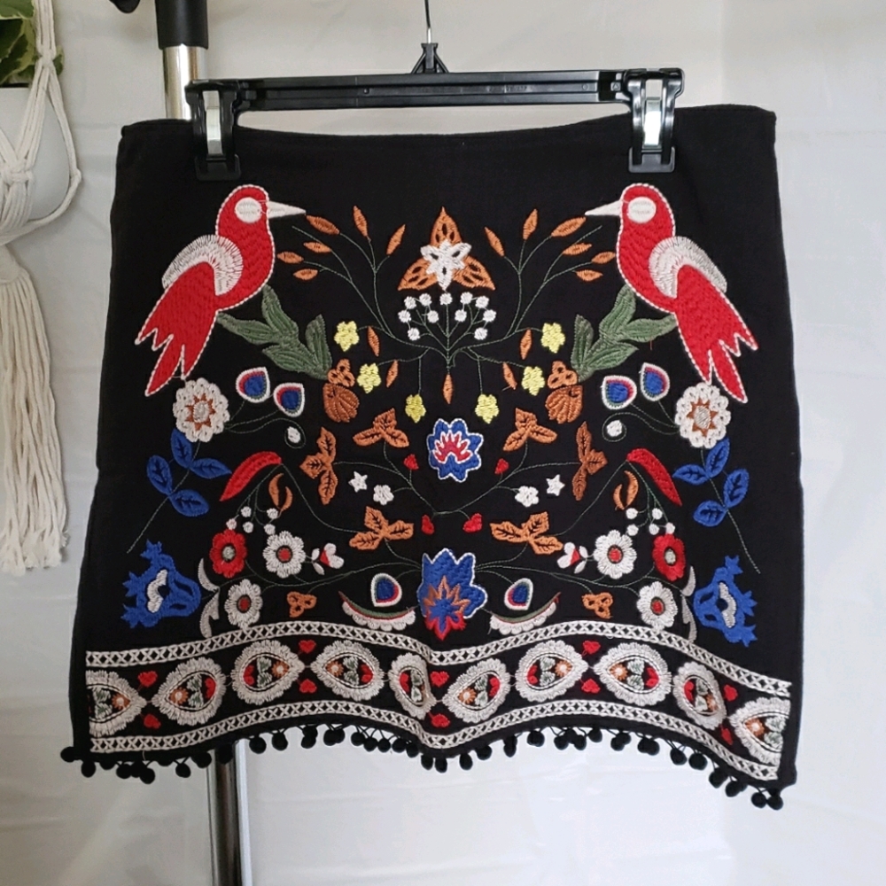 Altar'd State floral embroidered skirt